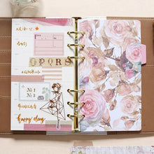 Load image into Gallery viewer, 5Pcs A5 or A6 Vintage Flower Notebook Index Page Dividers For 6 Holes Diary Book Junk Journaling
