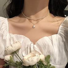 Load image into Gallery viewer, 2023 New Fashion Pearl Choker Necklace Cute Double Layer Chain Pendant For Women Jewelry Girl Gift
