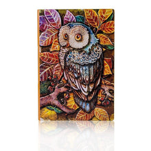 Load image into Gallery viewer, 1PCS Vintage Thick Handmade Leather Carving Owl Notebook Journal Cute Sketchbook Paper Weekly Planner Accessories 01663
