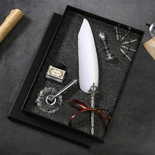 Load image into Gallery viewer, Natural Goose Feather Calligraphy Pen + Ink + Wax Seal + Holder + 5 Tips Set
