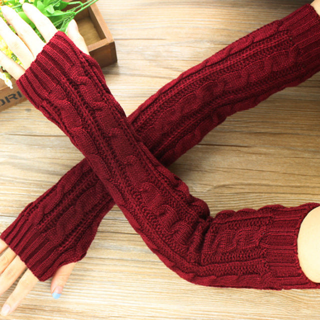 Cozy Crochet Knit Wrist Warmer Arm Sleeves Choice of 7 Colors