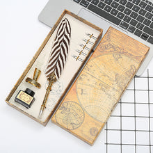 Load image into Gallery viewer, Exquisite Exotic Feathers Calligraphy Pens Fountains Pens Gift Box Set
