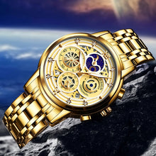 Load image into Gallery viewer, LIGE Gold Silver Black White 6 Combination Options Women Watches Ladies Creative Multiple Dial and Displays Watches Waterproof
