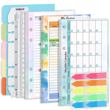 Load image into Gallery viewer, A6 Loose Leaf Notebook Refill Spiral 6 Ring Binder Inner Page Budget Page Weekly Monthly Inside Paper Stationery
