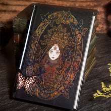 Load image into Gallery viewer, Gothic Retro Butterfly Dream Embossed Bronze Gold Gilded Hand Painted Diary Handbook Notebook Girls Hand-painted Bronzing Color Hardcover Daily Planner Student Designer Stationery
