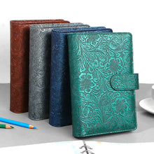 Load image into Gallery viewer, A5 or A6 Notebook Metal Color 6 Ring Binder PU Clip-on Notebook Leather Loose Leaf  Notebooks Journal Stationery
