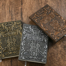 Load image into Gallery viewer, Vintage Embossed Cross Notepad Hardcover Notebook Personal Diary Ribbon Bookmark A5 Journal for Kid Adult Journaling Writing
