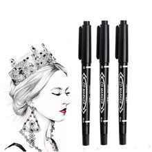 Load image into Gallery viewer, 10 Pcs/set Twin Tip Colored Permanent Art Markers Pens Fine Point Waterproof Oily Black Ink Blue Ink Red Ink Sketchbook Painting School Supplies
