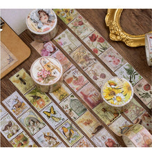 Load image into Gallery viewer, Vintage Stamp Collection and Washi Tape Scrapbooking Stickers Junk Journaling Scrap Booking Stickers Diary Decorative Tapes Washi tape Set
