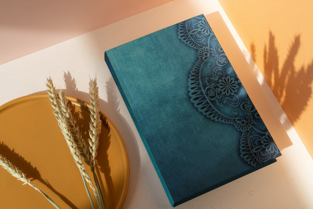 Turquoise Design 6x9 Hardcover Lined NoteBook