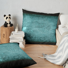 Load image into Gallery viewer, Unique Faux Suede Throw Pillow Turquoise True North, Pillow Included, Beautiful Decorative Faux Suede Cushions, Unique Luxury Cushions

