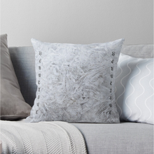 Load image into Gallery viewer, Unique Faux Suede Throw Pillow Beautiful White Ice, Pillow Included, Beautiful Decorative Faux Suede Cushions, Unique Luxury Cushions
