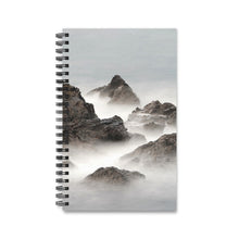 Load image into Gallery viewer, Foggy Mountain 5x8 Spiral Bound Journal, Diary, Notebook, Available in Dot Grid, Lined, Blank, Task
