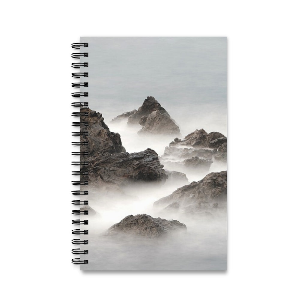 Foggy Mountain 5x8 Spiral Bound Journal, Diary, Notebook, Available in Dot Grid, Lined, Blank, Task