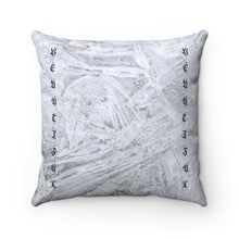 Load image into Gallery viewer, Unique Faux Suede Throw Pillow Beautiful White Ice, Pillow Included, Beautiful Decorative Faux Suede Cushions, Unique Luxury Cushions
