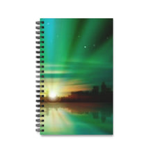 Load image into Gallery viewer, Green Sunrise 5x8 Spiral Bound Journal, Diary, Notebook, Available in Dot Grid, Lined, Blank, Task
