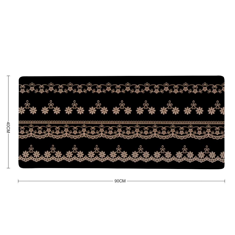 Black White Lace Custom Rectangular Non-slip Mouse Pad 16