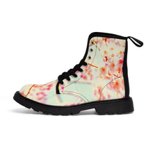 Load image into Gallery viewer, Women&#39;s Floral Print Canvas Boots, Sizes 6.5-11, Stylish Unique Boots, Cool Alternative Styles, Edgy Rock Style, Fashionable Boots
