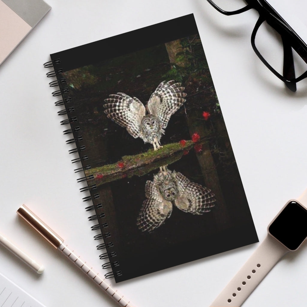 Owl On The Water 5x8 Spiral Bound Journal, Diary, Notebook, Available in Dot Grid, Lined, Blank, Task