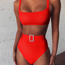 Load image into Gallery viewer, Sexy Imitation Diamond High Waist Bikini Bathing Suit

