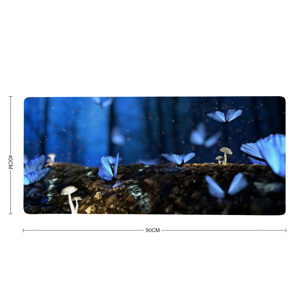 Magical Blue Butterfly Custom Rectangular Non-slip Mouse Pad 16