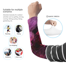 Load image into Gallery viewer, Purple Rose Unisex UV Protection Ice Arm Sleeves
