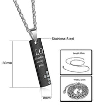 Load image into Gallery viewer, 2 PCS Silver Titanium 16&quot; Chains and Love Engraved Bar Pendants
