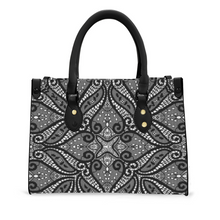 Load image into Gallery viewer, Women&#39;s Vegan Leather Black Lace Designed Handbag Custom Bag
