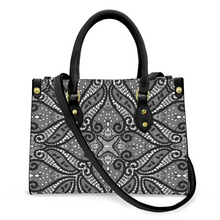 Load image into Gallery viewer, Women&#39;s Vegan Leather Black Lace Designed Handbag Custom Bag
